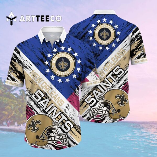 New Orleans Saints Football Helmet Hawaiian Shirt 2