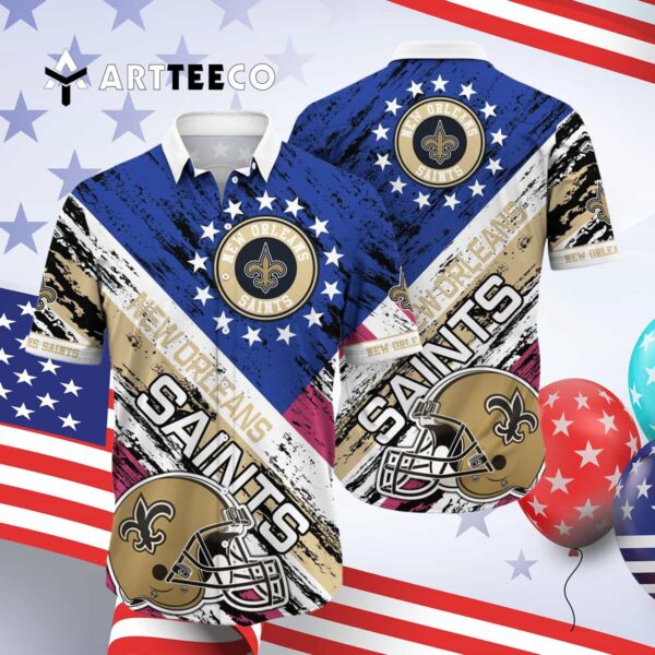 New Orleans Saints Football Helmet Hawaiian Shirt 4