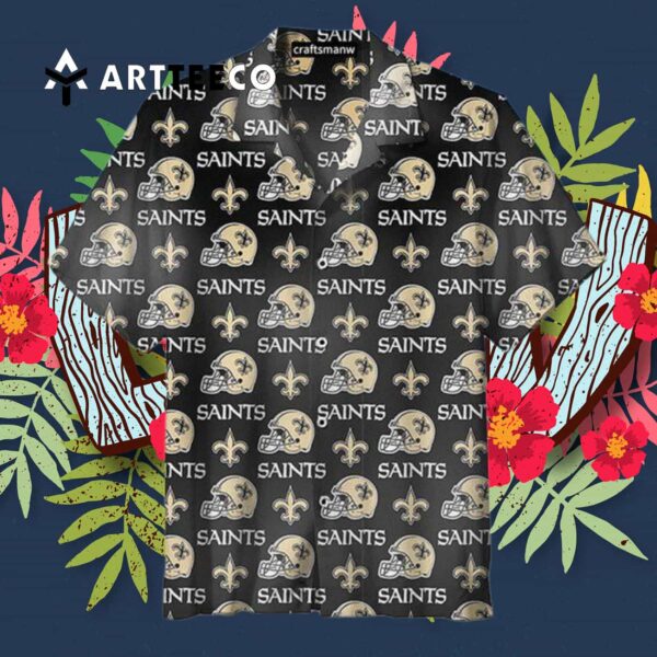 New Orleans Saints Helmet Unisex Hawaiian Shirt 3