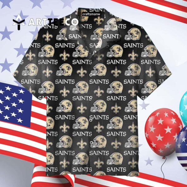 New Orleans Saints Helmet Unisex Hawaiian Shirt 4