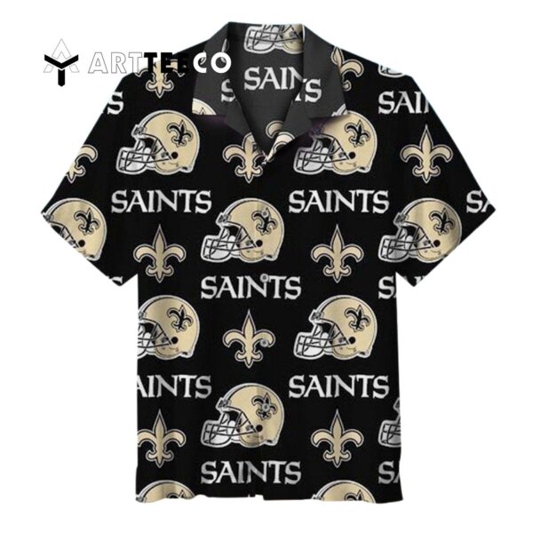New Orleans Saints Logo Helmet Unisex Hawaiian Shirt 1