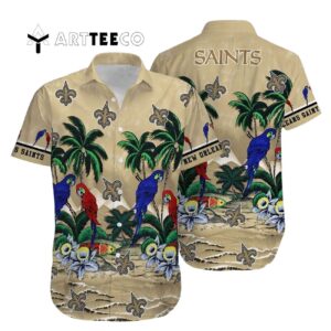 New Orleans Saints Parrot Island Hawaiian Shirt 1