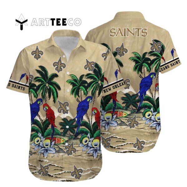 New Orleans Saints Parrot Island Hawaiian Shirt 1