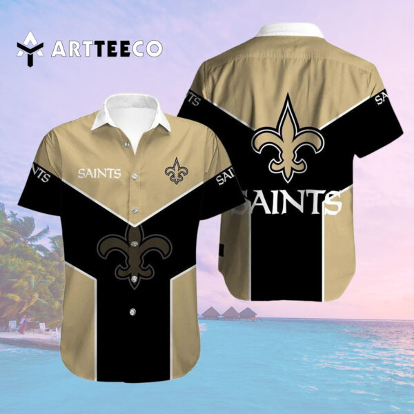 New Orleans Saints Team Logo Hawaiian Shirt 2