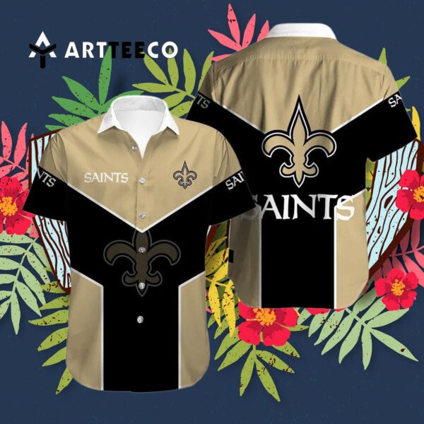 New Orleans Saints Team Logo Hawaiian Shirt 3