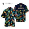 New Orleans Saints Tropical Leaves Pattern Hawaiian Shirt 1