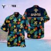 New Orleans Saints Tropical Leaves Pattern Hawaiian Shirt 2