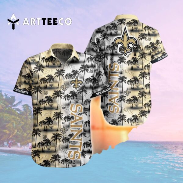 New Orleans Saints Tropical Mix Color Pattern Hawaiian Shirt 2