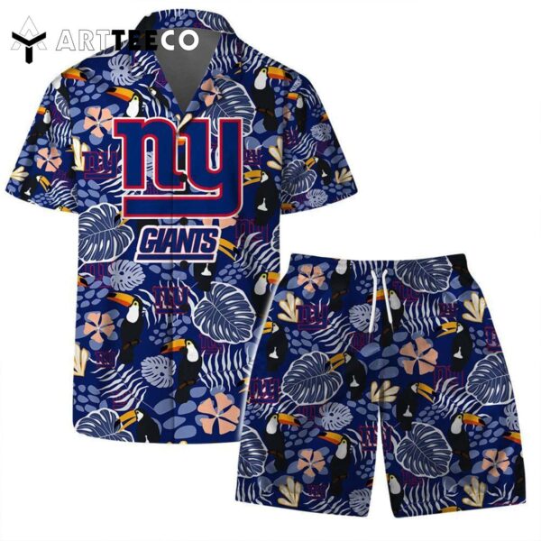 New York Giants Team Logo Pattern Champions Hawaiian Shirt and Shorts Set
