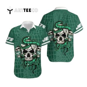 New York Jets Snake And Skull Octopus Hawaiian Shirt 1