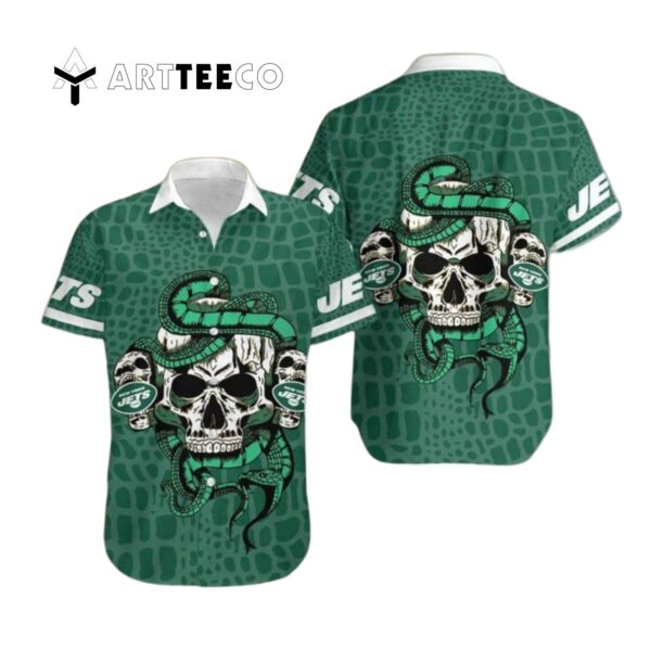 New York Jets Snake And Skull Octopus Hawaiian Shirt 1