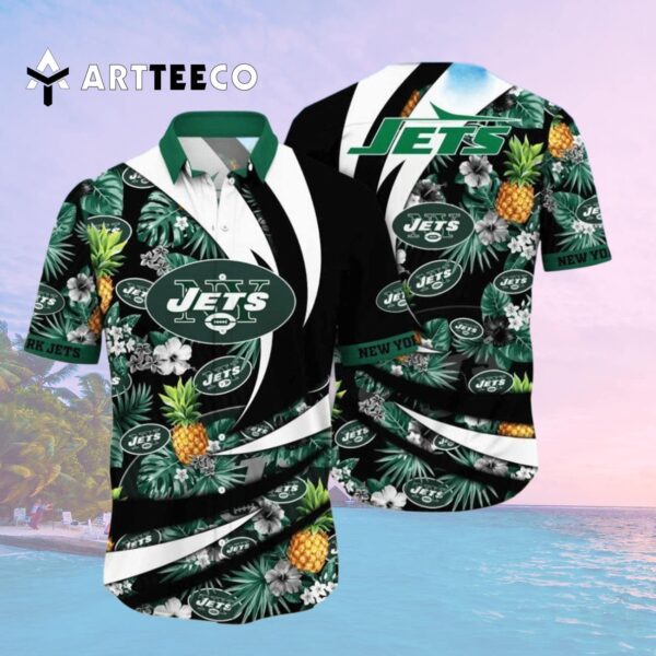 New York Jets Special Floral Style Hawaiian Shirt 2