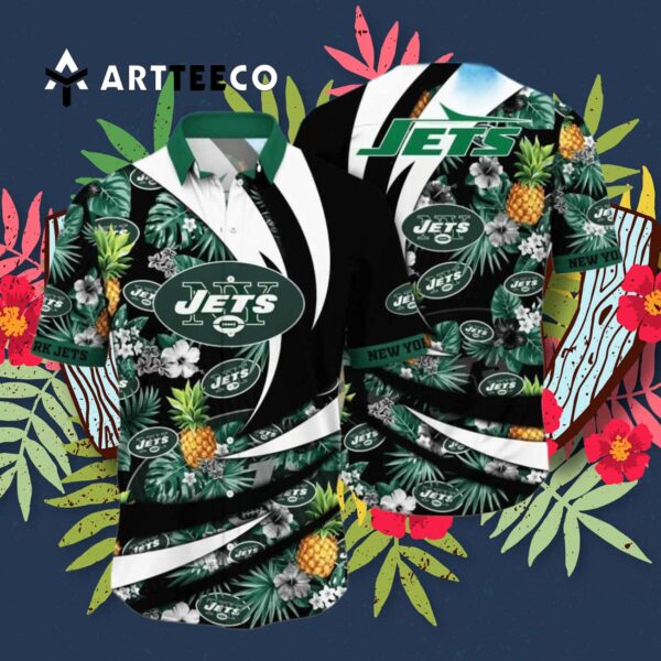 New York Jets Special Floral Style Hawaiian Shirt 3