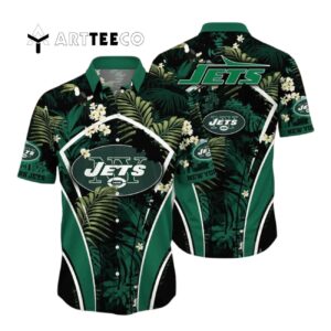 New York Jets Tropical Pattern Hawaiian Shirt 1