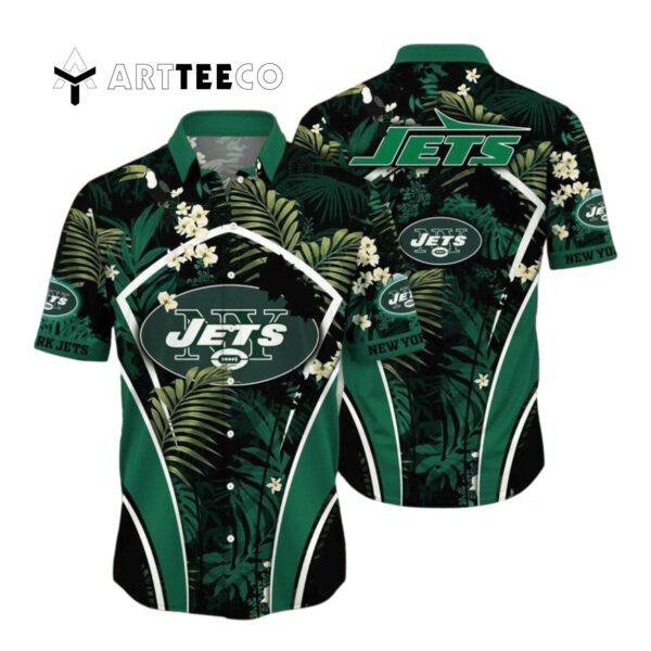 New York Jets Tropical Pattern Hawaiian Shirt 1