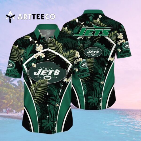 New York Jets Tropical Pattern Hawaiian Shirt 2