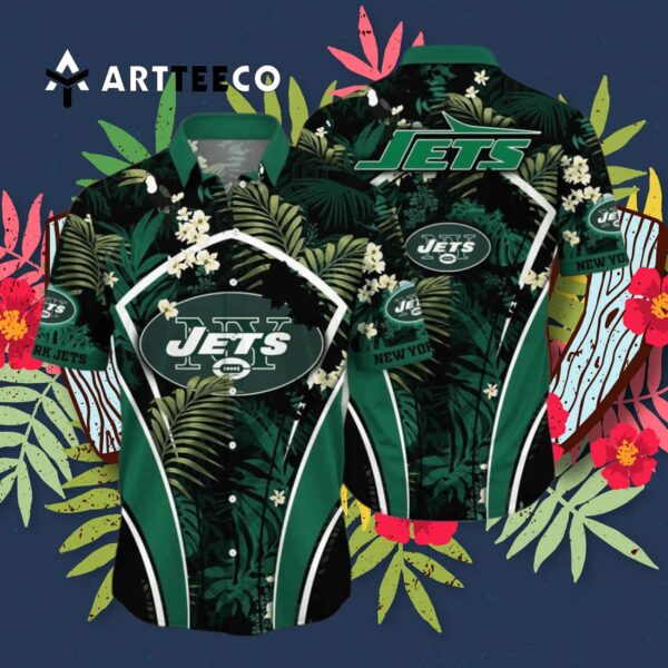 New York Jets Tropical Pattern Hawaiian Shirt 3