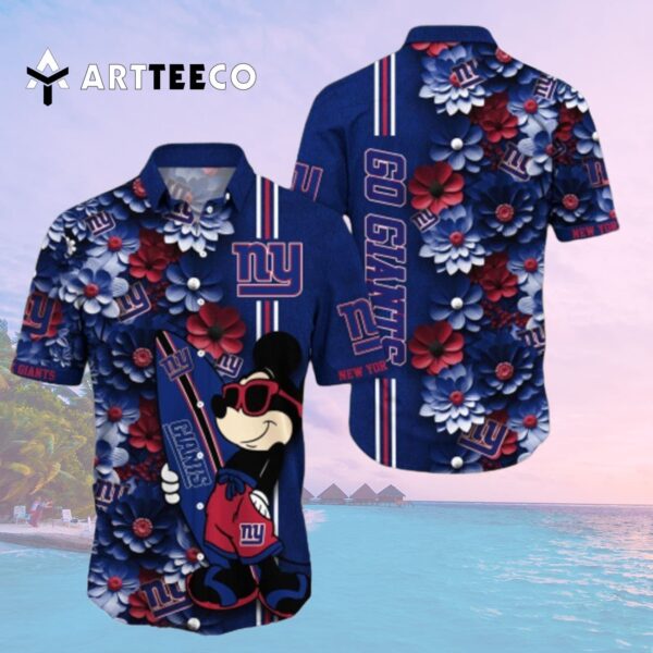 News Yorks Giants Aloha Mickey Hawaiian Shirt 2
