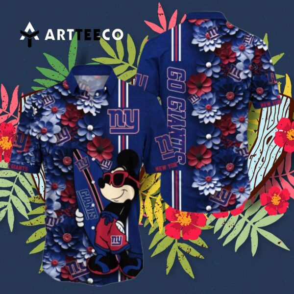News Yorks Giants Aloha Mickey Hawaiian Shirt 3