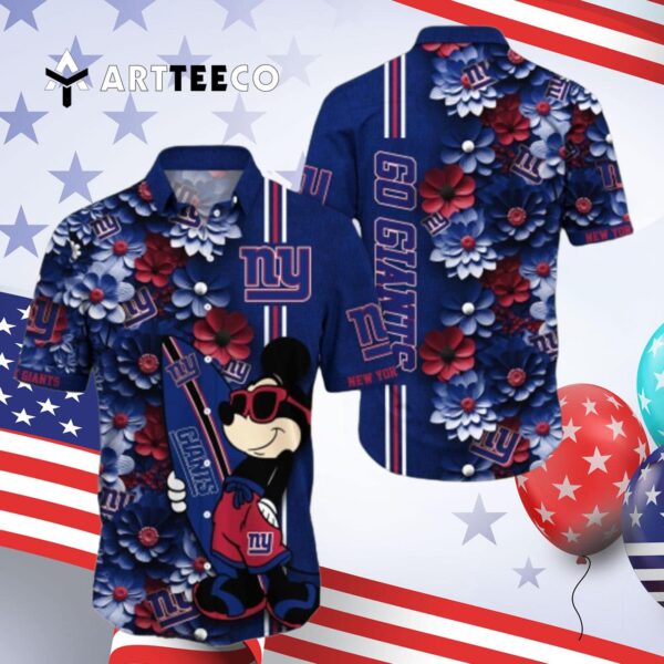 News Yorks Giants Aloha Mickey Hawaiian Shirt 4