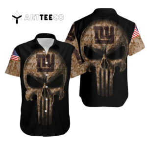 News Yorks Giants Camouflage Skull Hawaiian Shirt 1