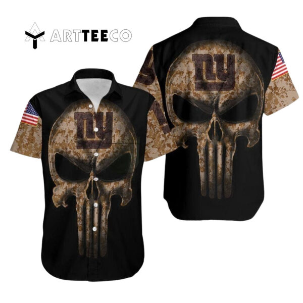 News Yorks Giants Camouflage Skull Hawaiian Shirt 1