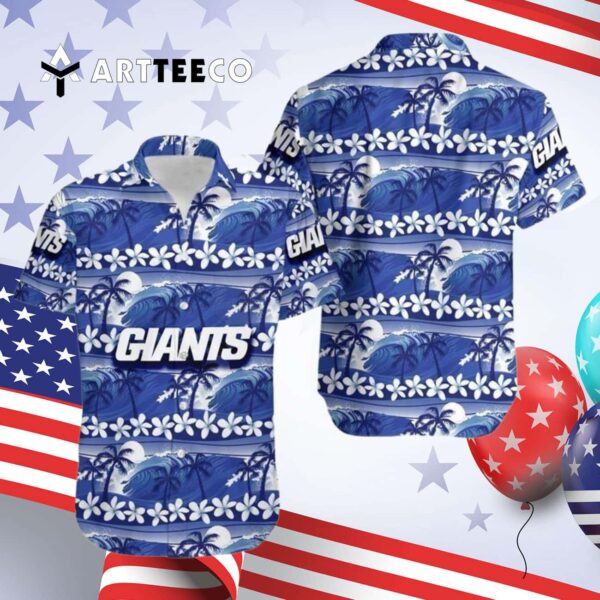 News Yorks Giants Coconut Tree And Waves Hawaiian Shirt 4