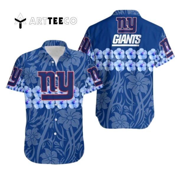 News Yorks Giants Flower And Logo Hawaiian Shirt 1