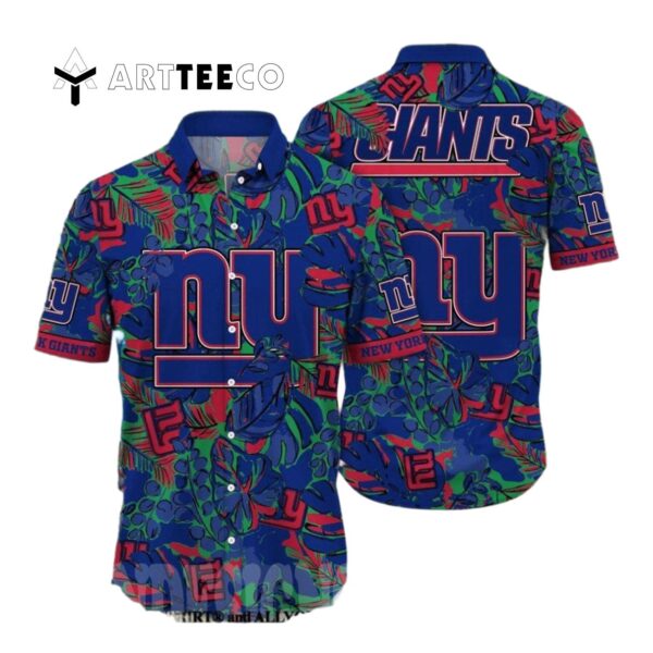 News Yorks Giants Flower Full Printing Hawaiian Shirt 1