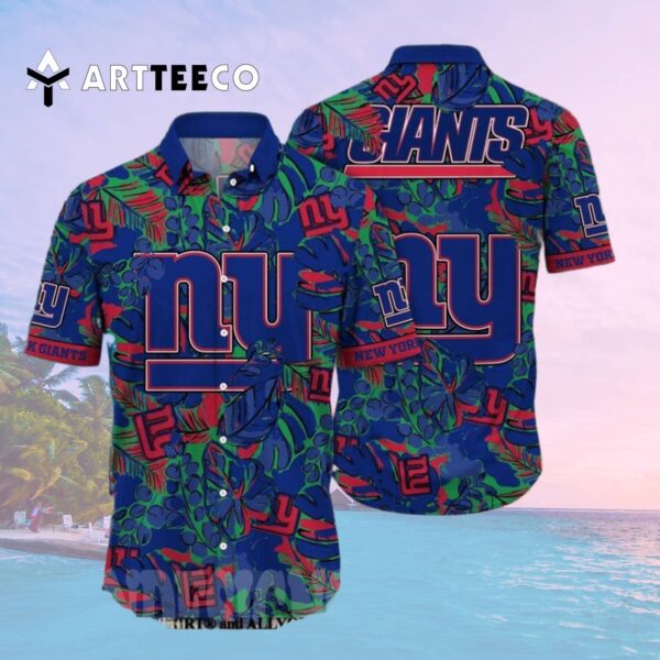 News Yorks Giants Flower Full Printing Hawaiian Shirt 2