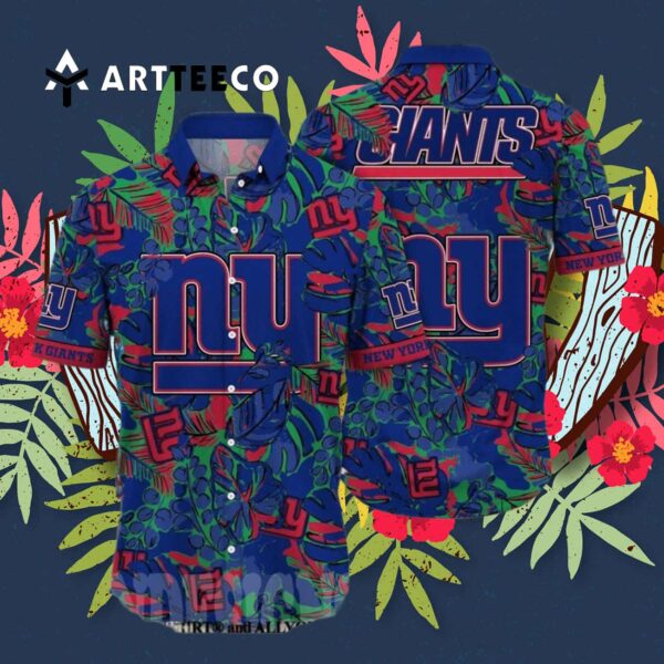 News Yorks Giants Flower Full Printing Hawaiian Shirt 3