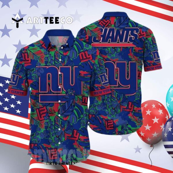 News Yorks Giants Flower Full Printing Hawaiian Shirt 4