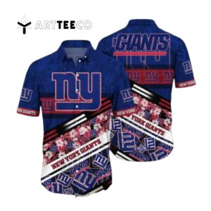News Yorks Giants Flowers Camo Pattern Hawaiian Shirt 1