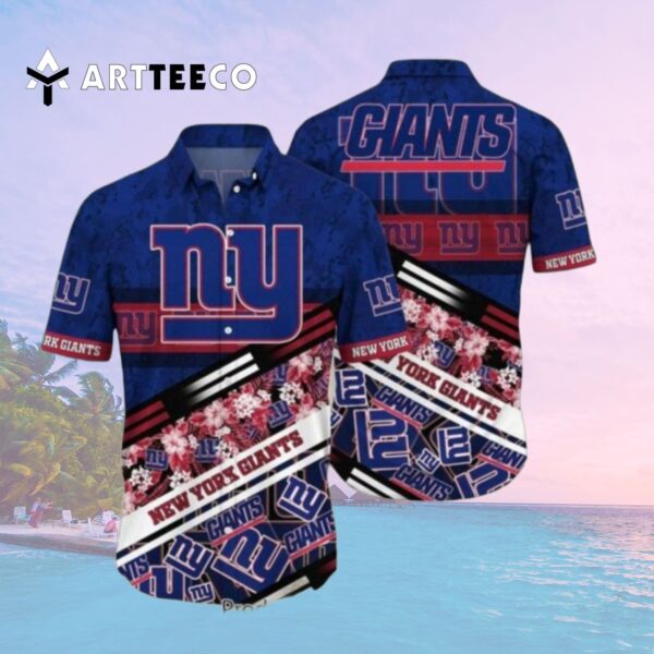 News Yorks Giants Flowers Camo Pattern Hawaiian Shirt 2