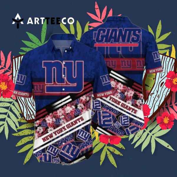 News Yorks Giants Flowers Camo Pattern Hawaiian Shirt 3