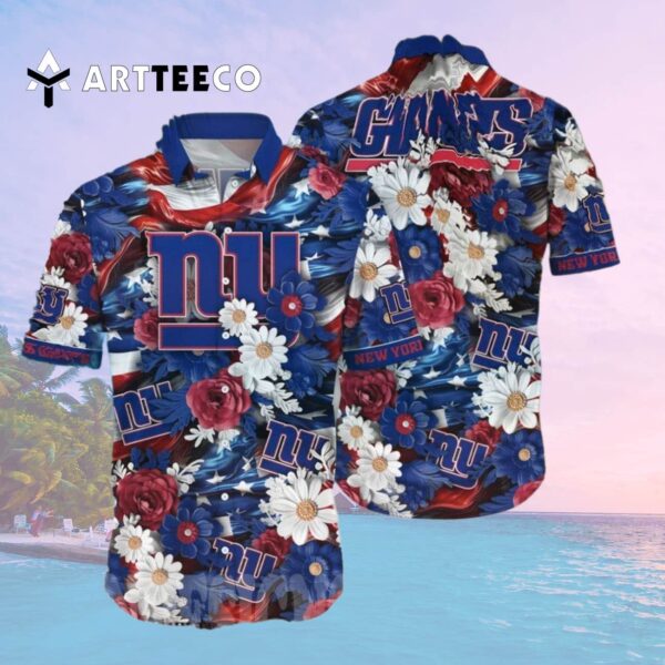 News Yorks Giants Flowers Independence Day Hawaiian Shirt 2
