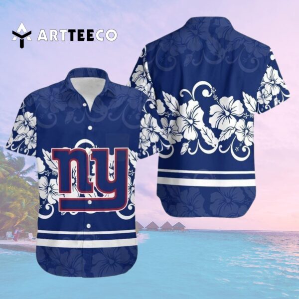 News Yorks Giants Hibiscus Flower Hawaiian Shirt 2