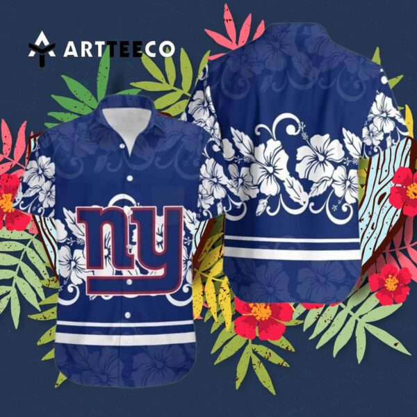 News Yorks Giants Hibiscus Flower Hawaiian Shirt 3
