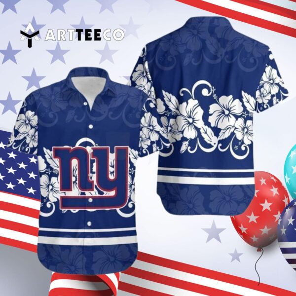 News Yorks Giants Hibiscus Flower Hawaiian Shirt 4