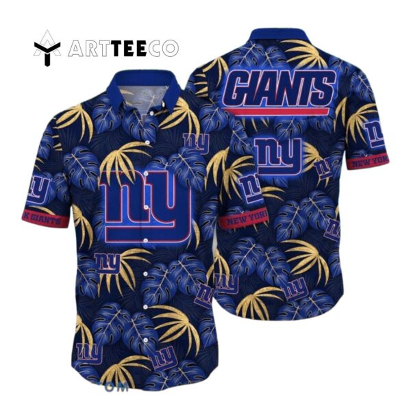 News Yorks Giants Leaves Tropical Hawaiian Shirt 1