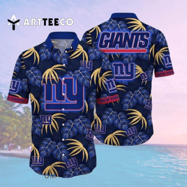 News Yorks Giants Leaves Tropical Hawaiian Shirt 2