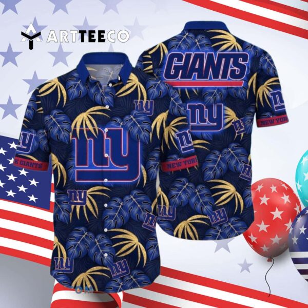 News Yorks Giants Leaves Tropical Hawaiian Shirt 4