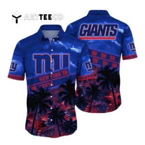 News Yorks Giants Leaves Tropical Style Hawaiian Shirt 1