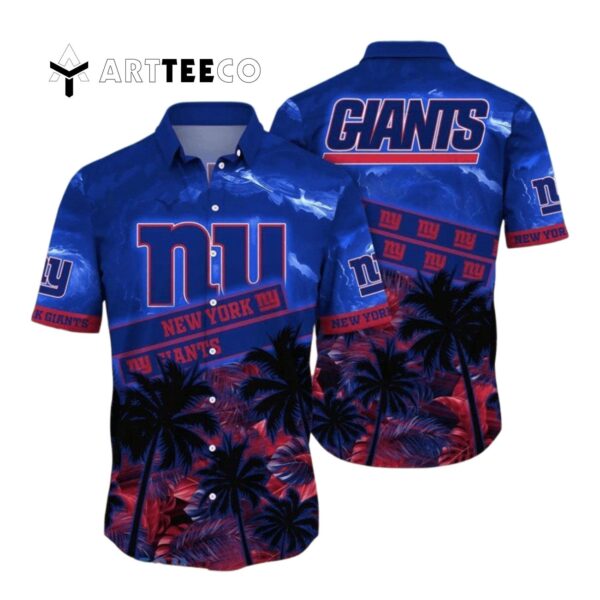 News Yorks Giants Leaves Tropical Style Hawaiian Shirt 1