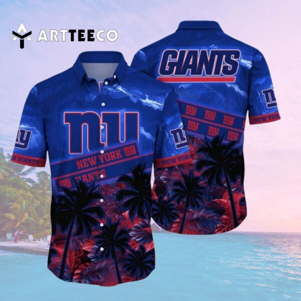 News Yorks Giants Leaves Tropical Style Hawaiian Shirt 2