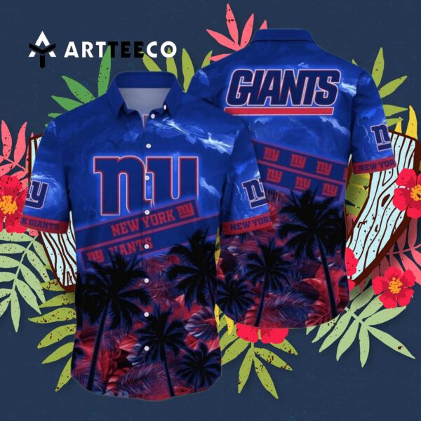 News Yorks Giants Leaves Tropical Style Hawaiian Shirt 3