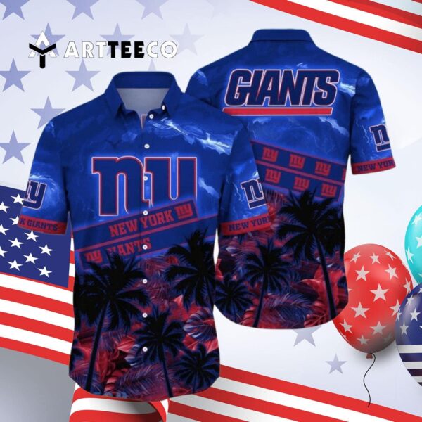 News Yorks Giants Leaves Tropical Style Hawaiian Shirt 4