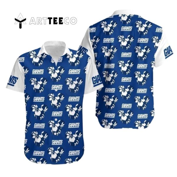 News Yorks Giants Mickey Mickey And Flowers Hawaiian Shirt 1