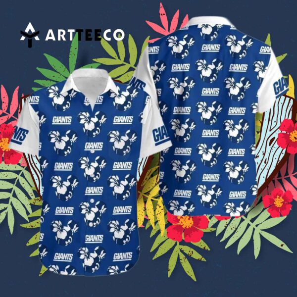 News Yorks Giants Mickey Mickey And Flowers Hawaiian Shirt 3