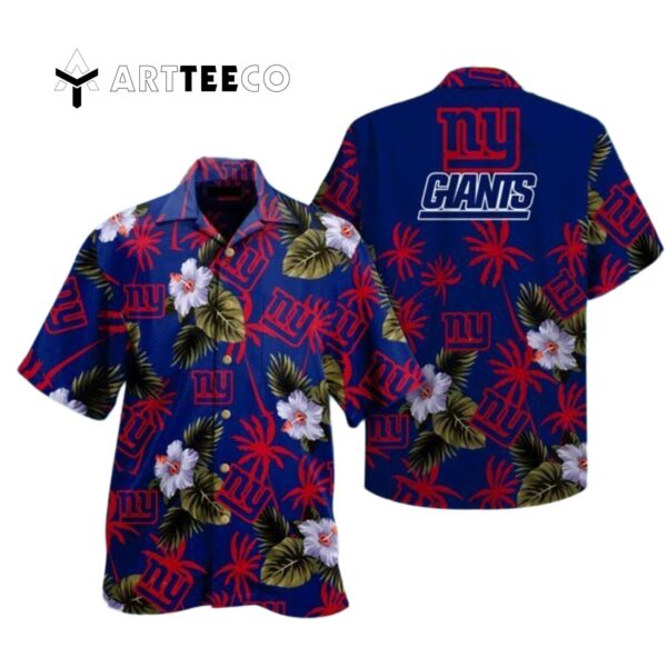 News Yorks Giants Navy Background Hawaiian Shirt 1